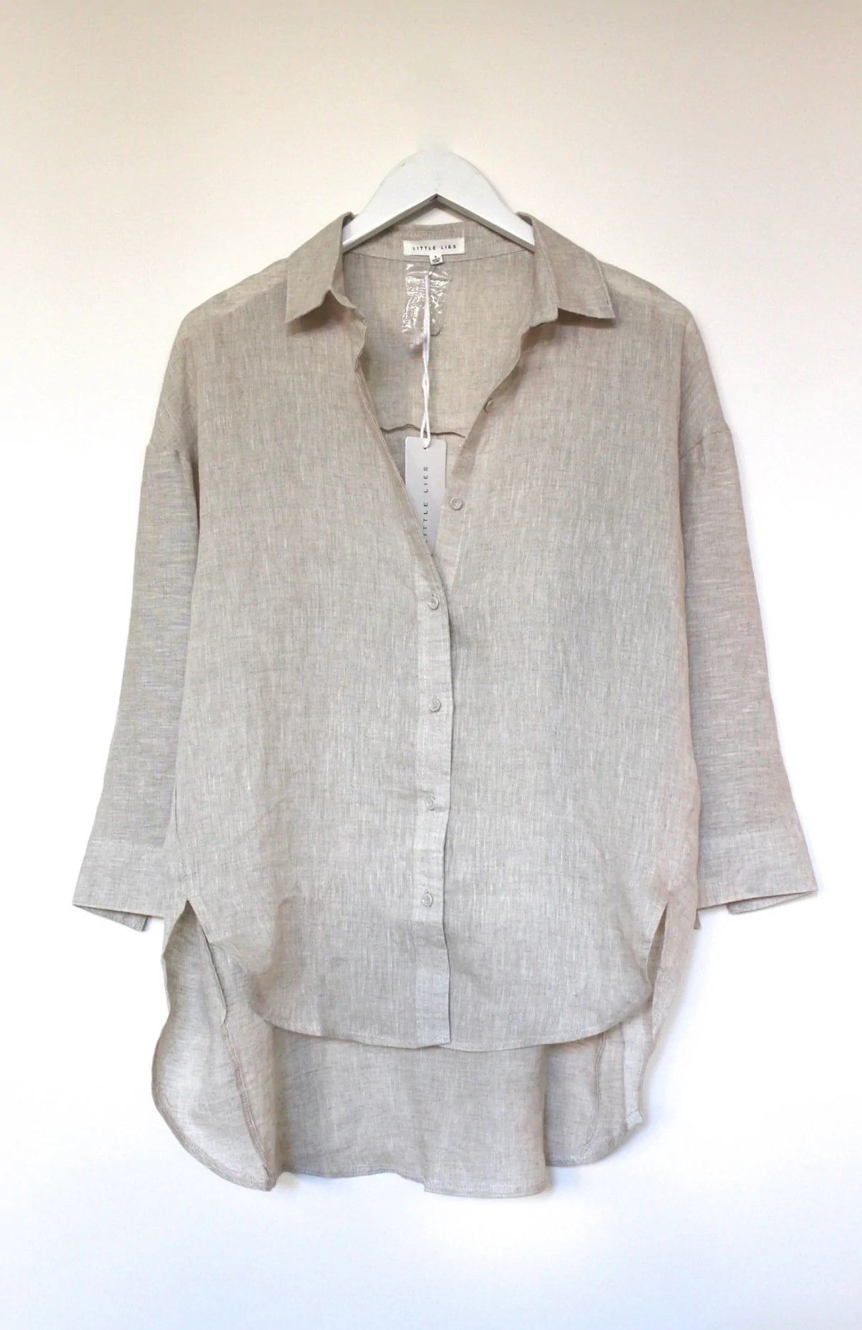 LITTLE LIES Boyfriend Linen Shirt Natural Label A