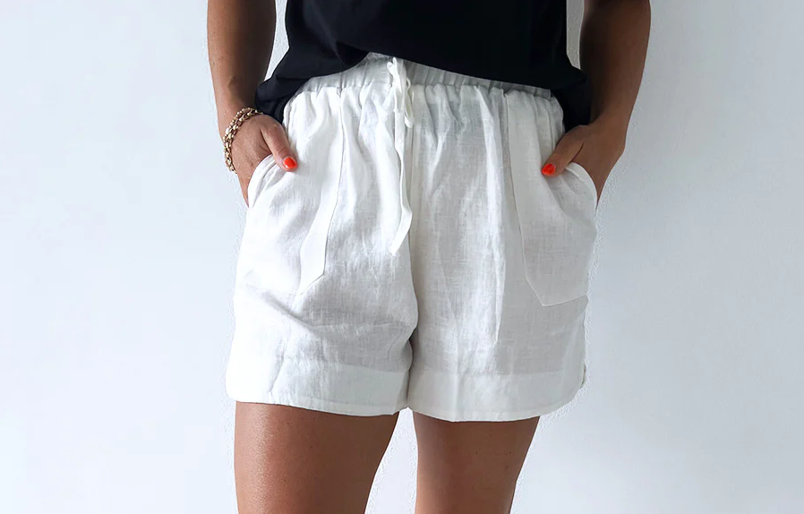 LITTLE LIES Bronte Linen Shorts White
